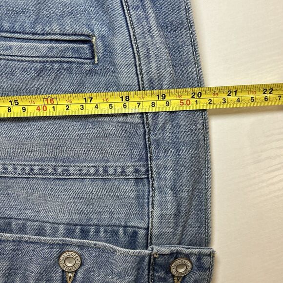 Vintage Levis Denim Vest Women Medium Blue Jean Y2K Med Wash Faded Trucker - Picture 9 of 9